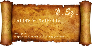 Mallár Szibilla névjegykártya